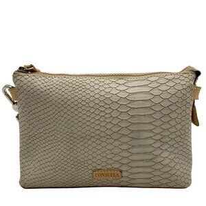 Consuela Gray Snake Embossed Leather Midtown Crossbody Bag